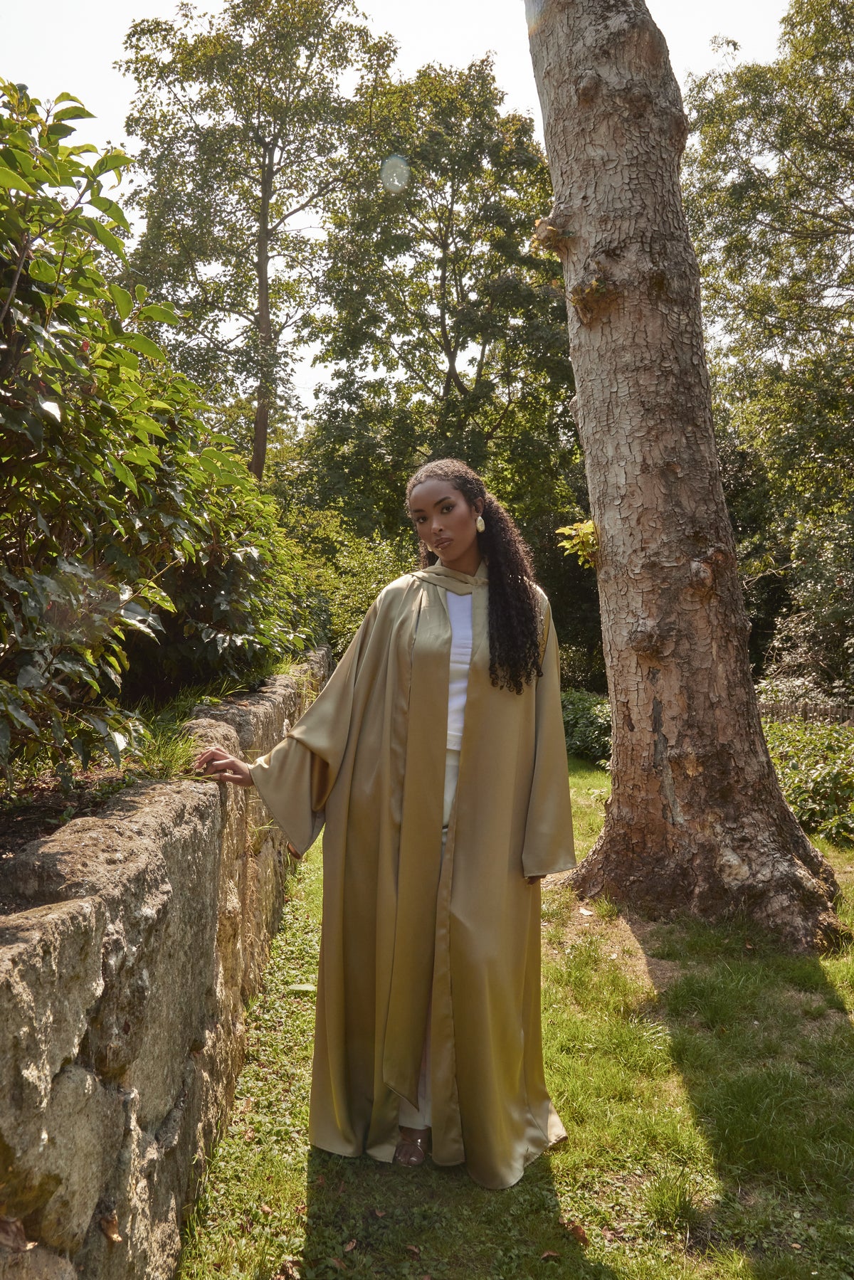 Amayah Abaya Khaki Golden
