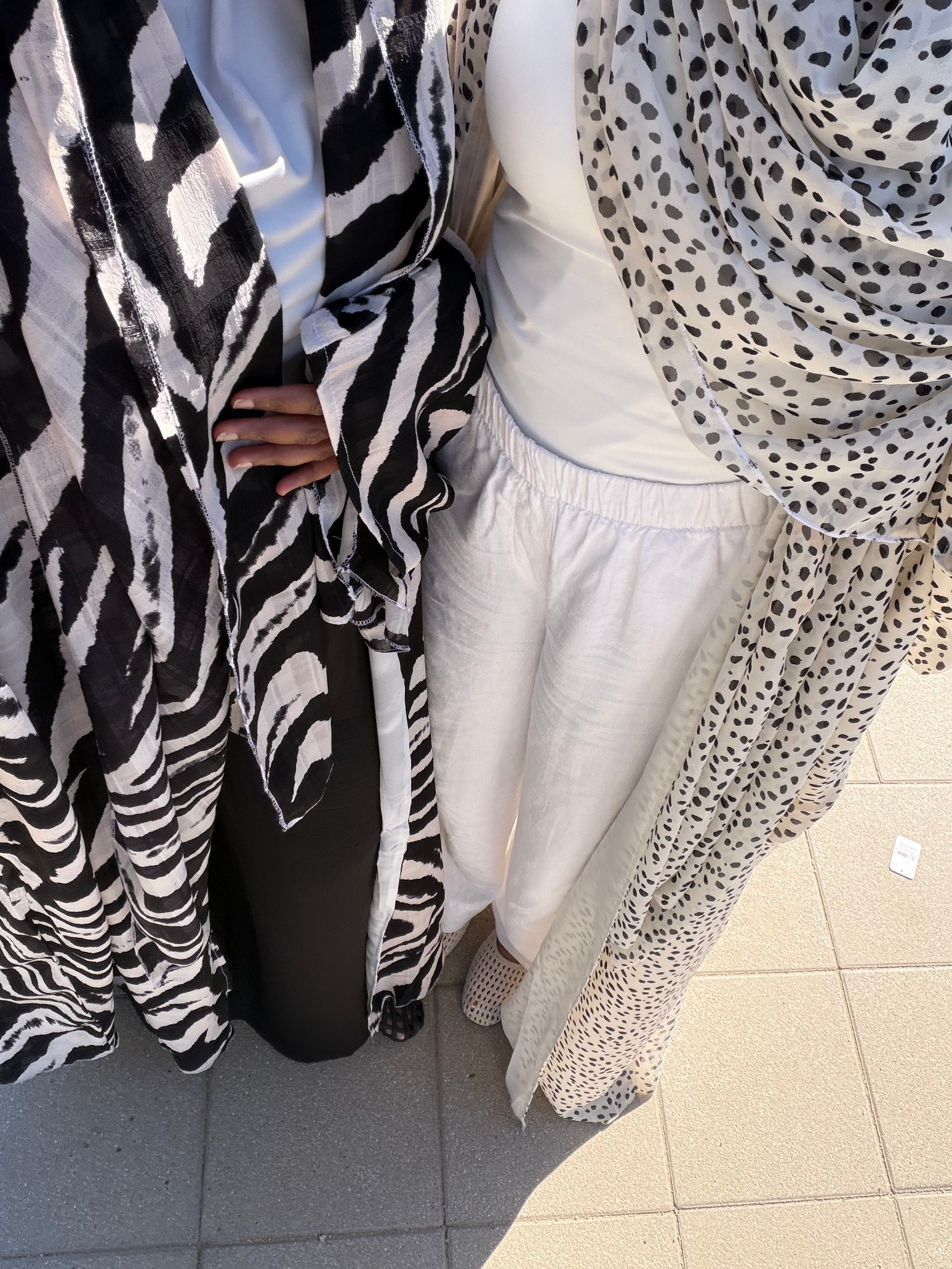 Three piece Zebra print abaya