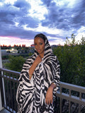 Three piece Zebra print abaya